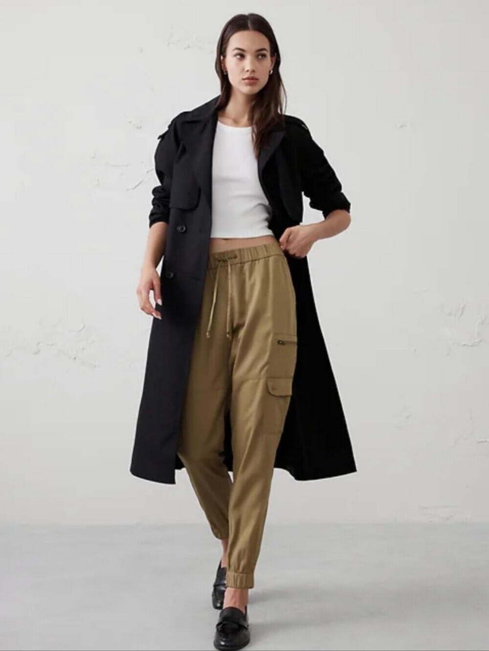 BANANA REPUBLIC Tencel Cargo Jogger in Air Force Khaki | Womens S NWT